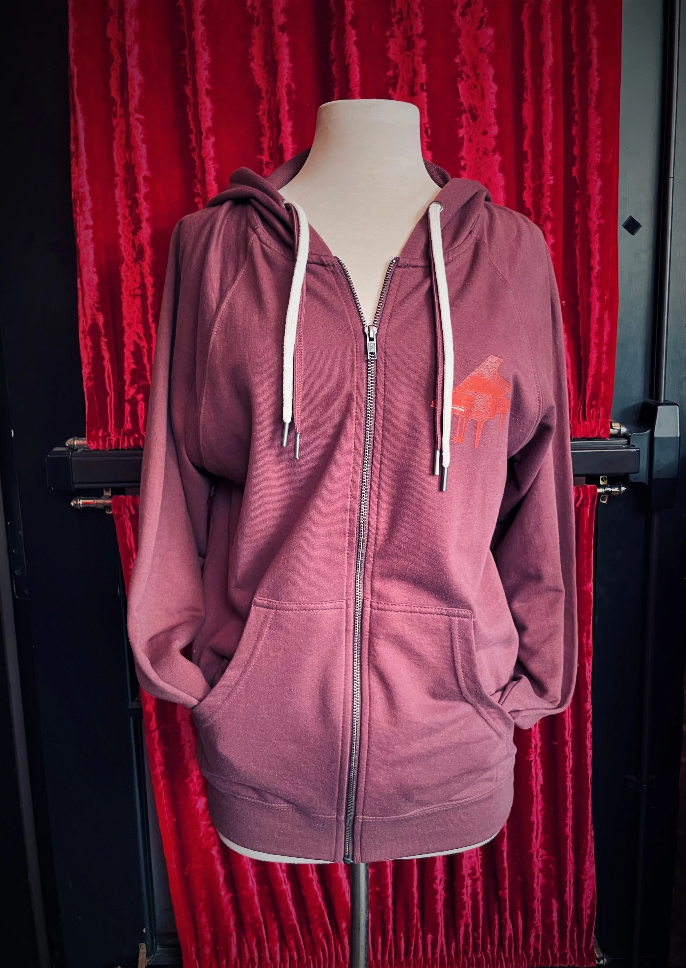 Burgundy zip deals up